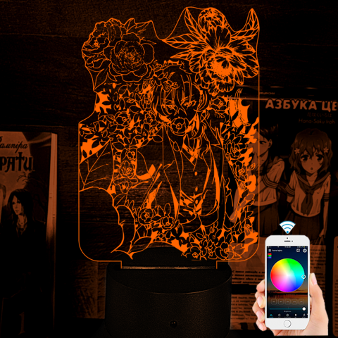 Акриловий 3D світильник-нічник Чуя Накахара Великий з Бродячих Псів