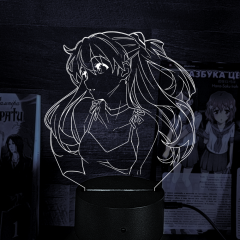 Акриловий 3D світильник-ночник Аска Ленглі Євангеліон