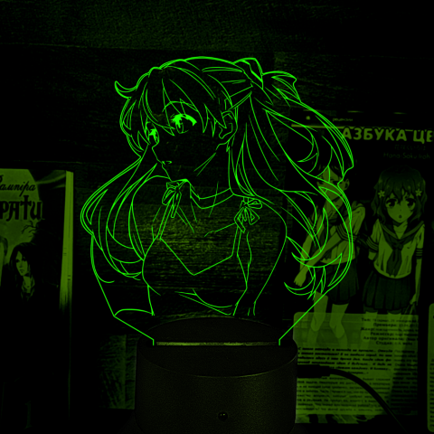 Акриловий 3D світильник-ночник Аска Ленглі Євангеліон