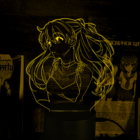 Акриловий 3D світильник-ночник Аска Ленглі Євангеліон