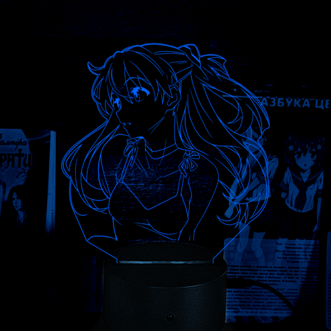 Акриловий 3D світильник-ночник Аска Ленглі Євангеліон