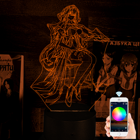 Акриловий 3D світильник-ночник Чанглі "Грозови хвилі"