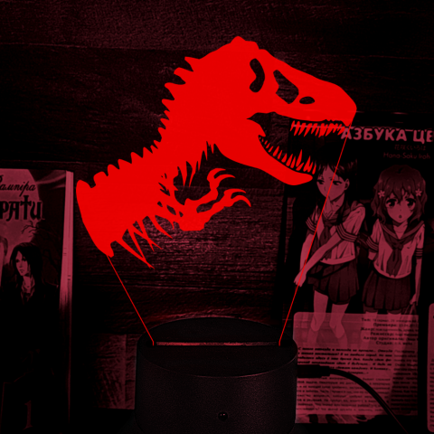 Акриловий 3D світильник-нічник динозавр