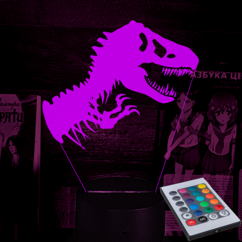 Акриловий 3D світильник-нічник динозавр