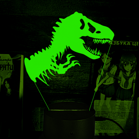 Акриловий 3D світильник-нічник динозавр