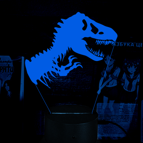 Акриловий 3D світильник-нічник динозавр