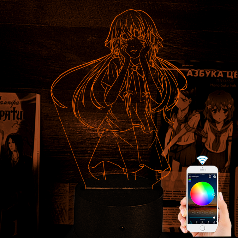 Акриловий 3D світильник-нічник Юно Ґасай  "Щоденник майбутнього"