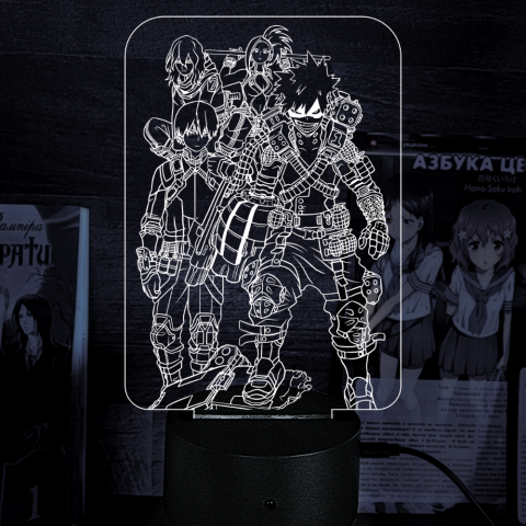 Акриловий 3D світильник-нічник Кацукі Бакуго