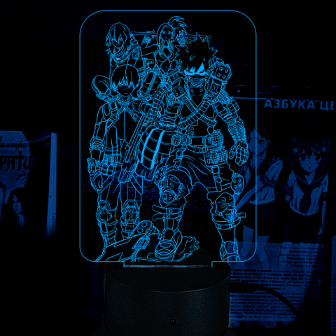 Акриловий 3D світильник-нічник Кацукі Бакуго