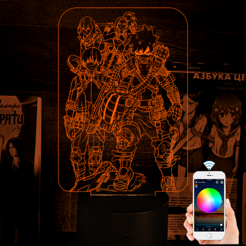Акриловий 3D світильник-нічник Кацукі Бакуго