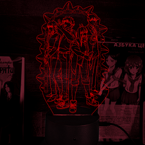Акриловий 3D світильник-нічник Людина-бензопила (Chainsaw Man)