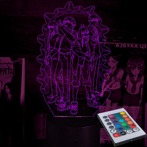 Акриловий 3D світильник-нічник Людина-бензопила (Chainsaw Man)