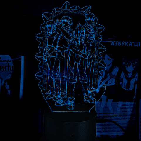 Акриловий 3D світильник-нічник Людина-бензопила (Chainsaw Man)