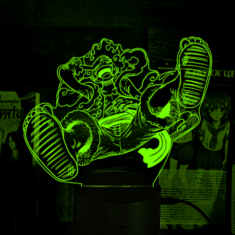 Акриловий 3D світильник-нічник Монки Д. Луффі Манга One Piece