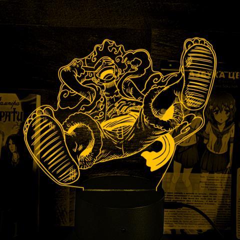 Акриловий 3D світильник-нічник Монки Д. Луффі Манга One Piece