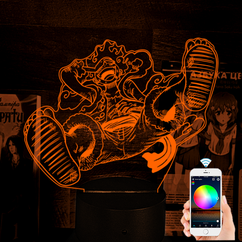Акриловий 3D світильник-нічник Монки Д. Луффі Манга One Piece