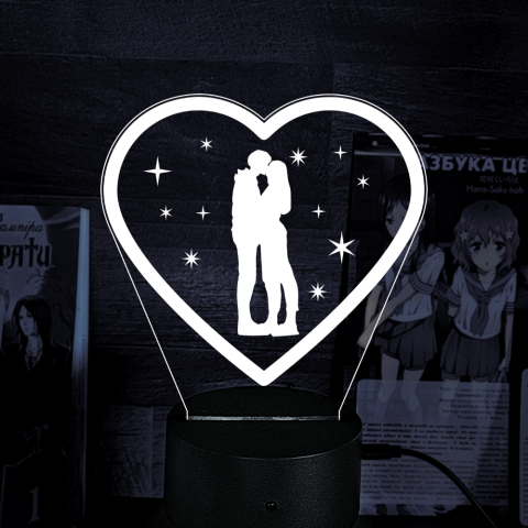Акриловий 3D світильник-нічник почуття