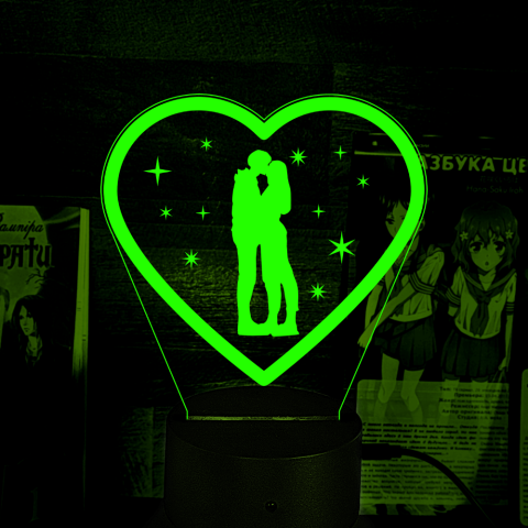 Акриловий 3D світильник-нічник почуття