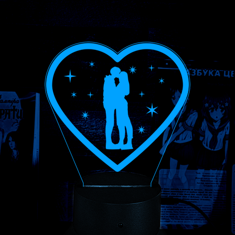 Акриловий 3D світильник-нічник почуття