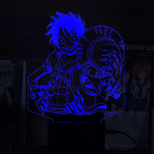 Акриловий 3D світильник-нічник Монки Д. Луффі