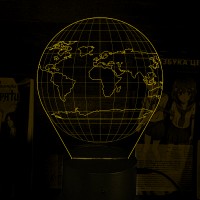 Акриловий 3D світильник-нічник Планета Земля