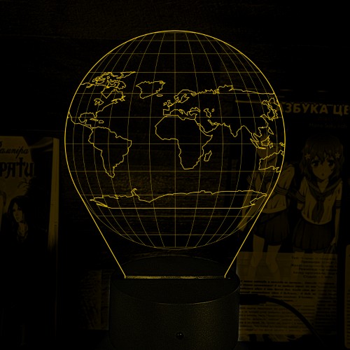 Акриловий 3D світильник-нічник Планета Земля