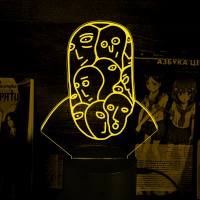 Акриловый 3D светильник-ночник Лица Абстракция