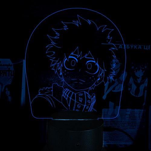 Акриловий 3D світильник-ночник Ізуку Мідорія Моя академія героїв