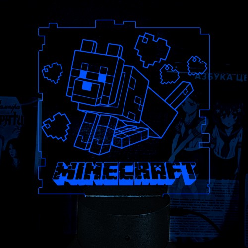 Акриловий 3D світильник-нічник Minecraft