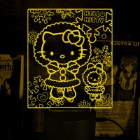Акриловый 3D светильник-ночник Hello Kitty Зима