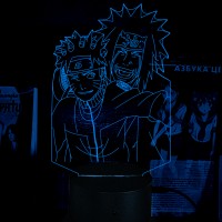 Акриловый 3D светильник-ночник Джирайя и Наруто 