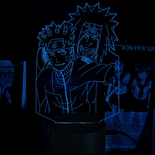 Акриловий 3D світильник-ночник Джирайя і Наруто 