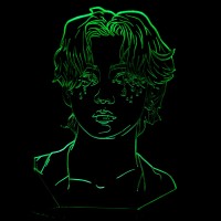 Акриловий 3D світильник-нічник Кім Те Хьон група BTS