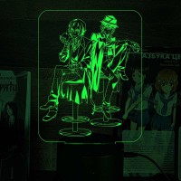 Акриловый 3D светильник-ночник Дазай и Чуя "Великий из Бродячих Псов"