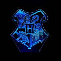 Акриловый 3D светильник-ночник герб Хогвартса 2