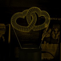 Акриловий 3D світильник-нічник 3D серця