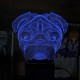 Акриловий 3D світильник-нічник Мопс