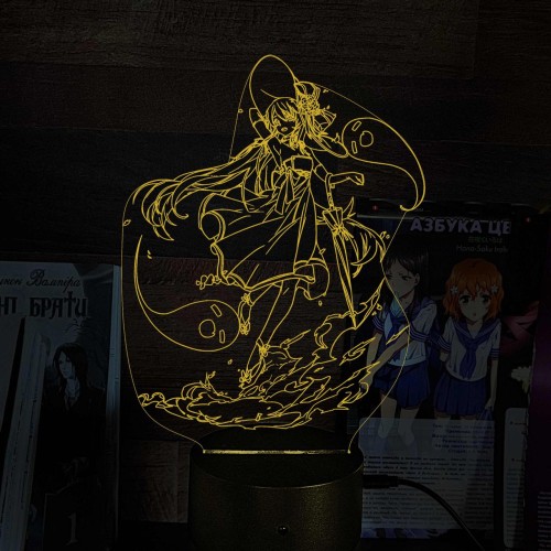 Акриловий 3D світильник-ночник Ху Тао 2