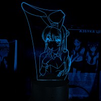 Акриловый 3D светильник-ночник Маи Сакурадзима Этот глупый свин не понимает мечту девочки-зайки