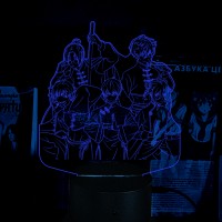 Акриловый 3D светильник-ночник Синяя тюрьма: Блю Лок / Blue Lock