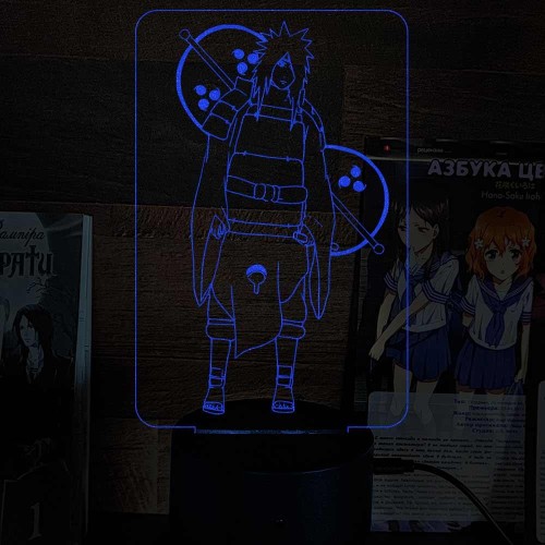 Акриловий 3D світильник-ночник Мадара Учіха "Наруто"