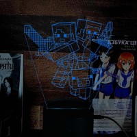 Акриловий 3D світильник-нічник Minecraft