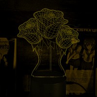 Акриловый 3D светильник-ночник 3D розы