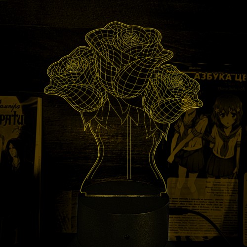 Акриловий 3D світильник-нічник 3D Троянди