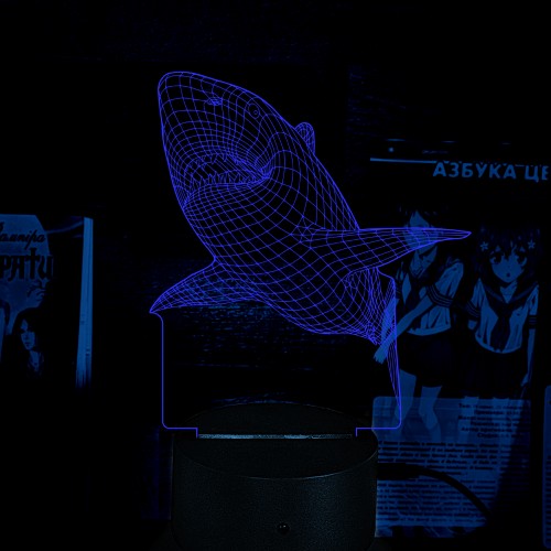 Акриловий 3D світильник-нічник Акула