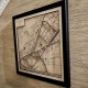 Інтер'єрна декоративна схема-карта будь-якого міста на стіну із фанери
