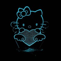 Акриловый 3D светильник-ночник Hello Kitty