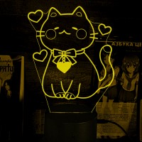 Акриловий 3D світильник-нічник Кішечка