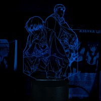 Акриловый 3D светильник-ночник Леви Аккерман и Эрвин Смит из «Атаки титанов»