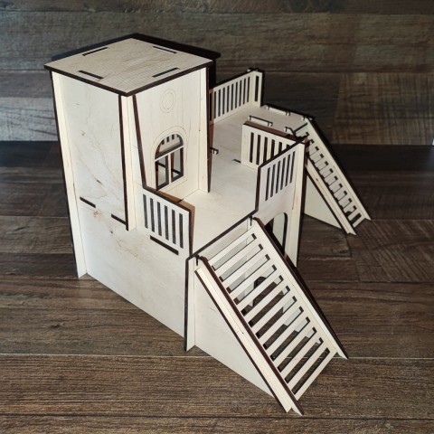 Будиночок з містком для мишей та хом'яків 280х240х210 мм